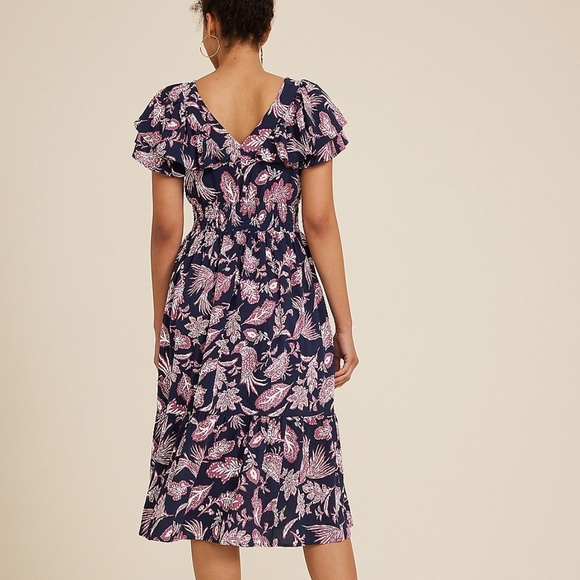Maurices Navy and Pink Floral Midi Dress - Picture 3 of 6